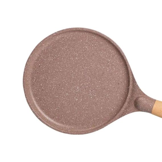 Алюмінієва сковорода для млинці з мармуровим антипригарним покриттям Ø 22 см, товсте дно MGC кавового кольору | Зображення 3