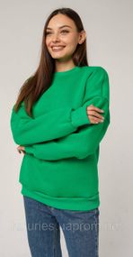СВІТШОТ ЖІНОВИЙ OVERSIZE — Зелений- теплий XL