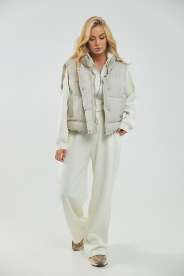 Тепла жилетка на блискавці - бежевий цвет, L (є розміри) | Зображення 2