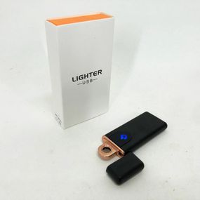Электрозажигалка USB ZGP ABS, сенсорная зажигалка электрическая спиральная. VC-384 Цвет: черный
