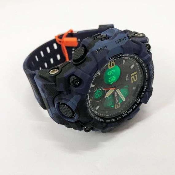 Часы для военных и отдыха SKMEI 1155BCMBU, Брендовые мужские часы спортивные многофункциональные MO-13