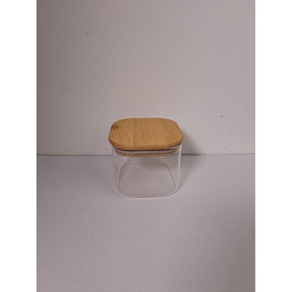 Емкость стеклянная с деревянной крышкой прямоугольная VT-7306 Vittora 600 мл | Зображення 3