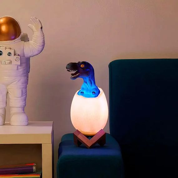 Детский светильник SUNROZ 3D Dinosaur Lamp лампа-ночник "Динозаврик в яйце" с пультом ДУ | Зображення 3