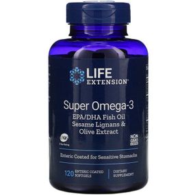 Омега-3, Omega Foundations, Life Extension, 120 капсул
