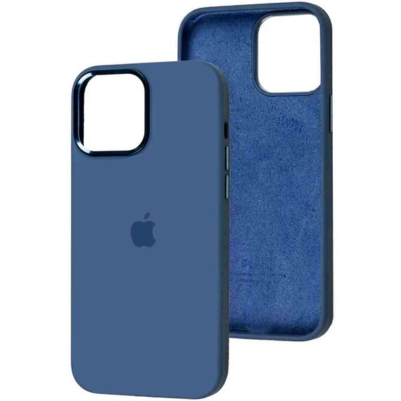 Чохол Silicone Case Metal Buttons (AA) для Apple iPhone 14 Pro (6.1") Силікон, Синій/StromBlue