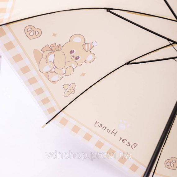 Класична дитяча парасолька-тростина напівавтомат з поліестеру міцна надійна 8 спиць діаметр 94 см Жовтий HP-23-11Y | Зображення 7