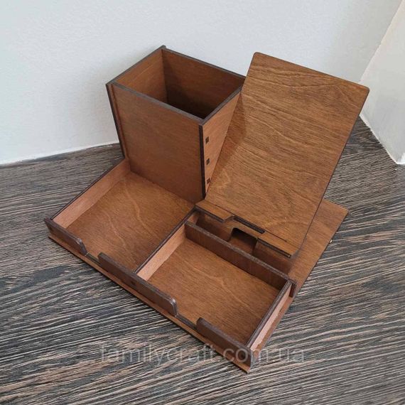 Органайзер офисный настольный для канцелярии с подставкой для телефона | Зображення 4