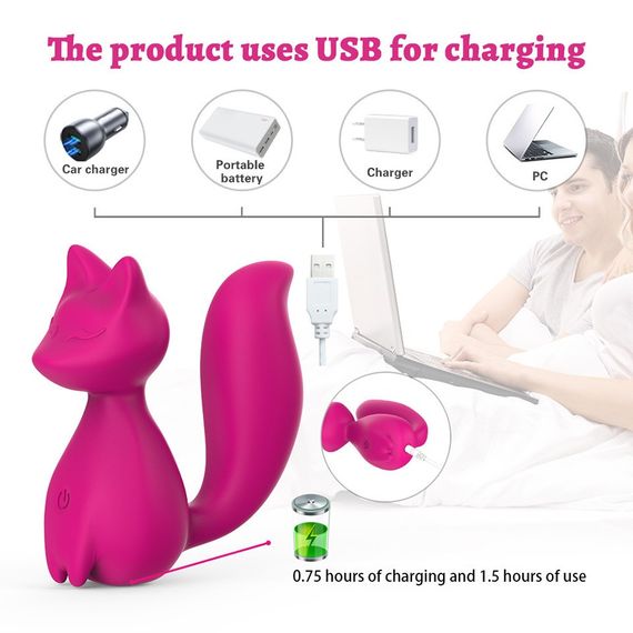 Мини-вибратор клиторальный Every Night Toys Doris в форме лисы розовый, 10 режимов вибрации sexstyle | Зображення 3