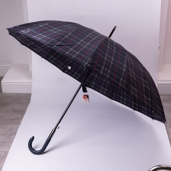 Класична парасолька-тростина напівавтомат з поліестеру 16 спиць діаметр 117 см Синя HP-23-4BL | Зображення 5