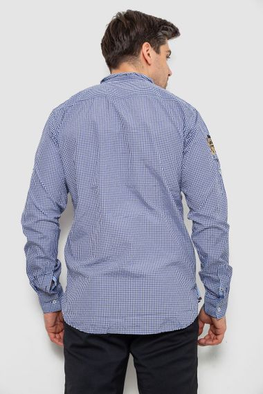 Рубашка мужская в клеточку, цвет синий, 214R9030 | Зображення 3