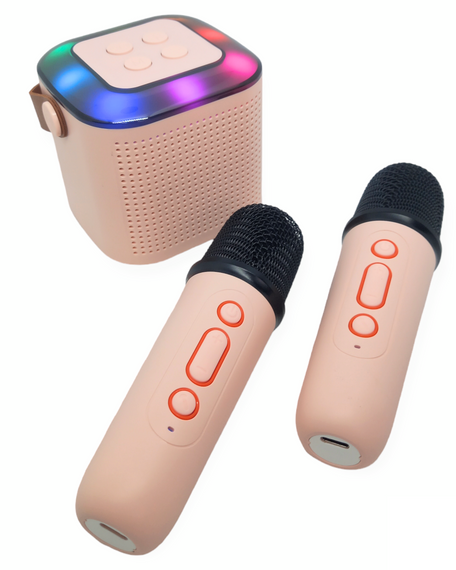 Караоке система дитяча колонка 2 мікрофона bluetooth з підсвіткою регулятором гучності безпровідна Y1 | Зображення 3