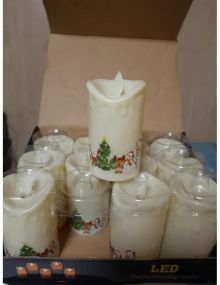 Свеча светодиодная LED plastic swing candle 12 шт. цвет белый + рисунок