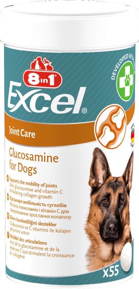 Витамины для улучшения работы суставов у собак 8in1 Excel Glucosamine, 55 табл