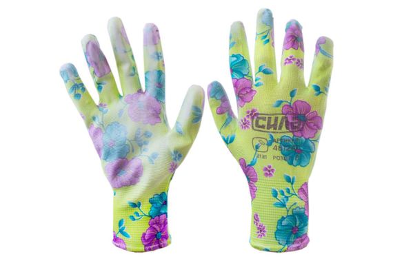 Перчатки с полиуретановым покрытием р8 (зеленые садовые манжет) ВАСИЛЬКИ СИЛА | Зображення 2