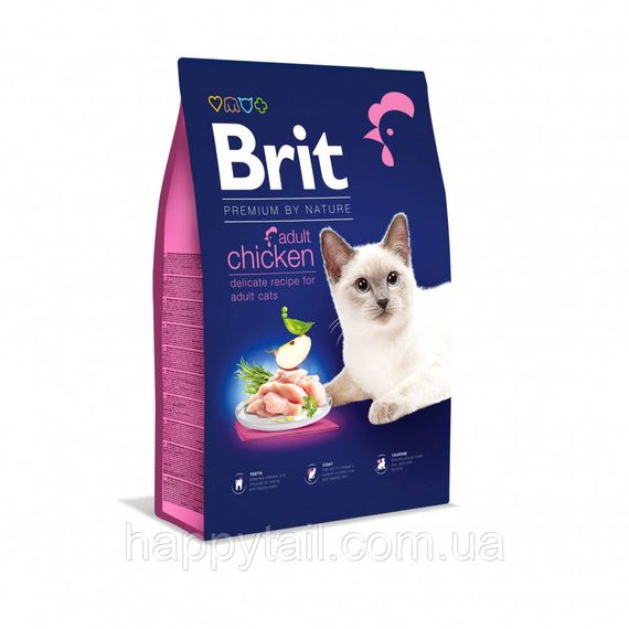 Корм сухой Brit Premium Cat by Nature Adult Chicken для взрослых котов с курицей 8 кг