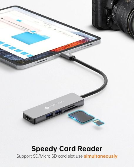 СТОК NOVOO 5 в 1 R5 USB C HUB USB-хаб nh05s-605a | Зображення 3