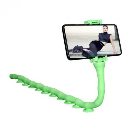 Гнучкий тримач для телефону з універсальними присосками Cute Worm Lazy Holder. Колір: зелений DN-82 | Зображення 3