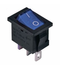 Перемикач KCD1-2-101N BL/B 220V 1 кнопка синя з підсвічуванням Ny95500691