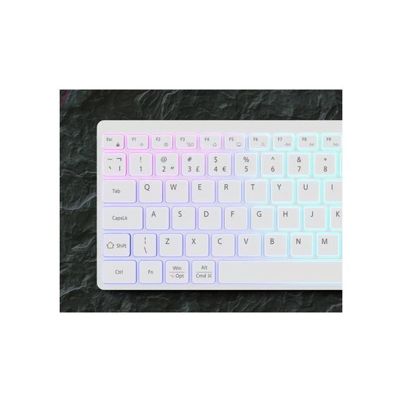 Клавіатура Canyon HKB-W11 Slim Dual Mode Wireless/Bluetooth RGB UA White (CNS-HBTK11W) | Зображення 5