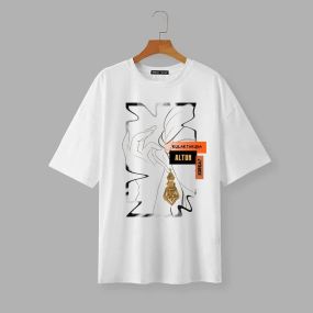 Футболка мужская с принтом повседневная L Белая