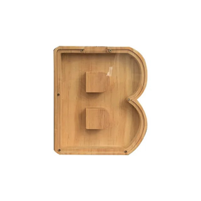 Копилка из дерева SV с прозрачным стеклом в виде буквы В 18*20*3cm Бежевый (sv2894b)