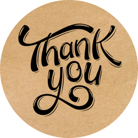 Этикетка круглая крафт "Thank You 07", Диаметр 50 мм, 250 шт/рулон, Viskom