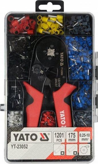Набір кліщі затискання втулкових наконечників 0.25-10мм² 1200шт YATO YT-23052