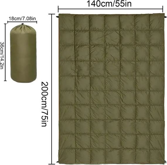 Водонепроницаемое пуховое одеяло 200x140 см для туризма и походов AND-8-AND-9 | Зображення 5
