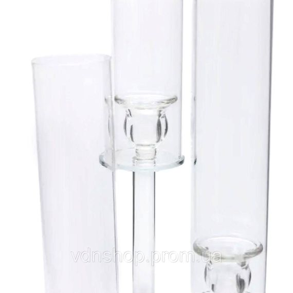 Підсвічник скляний на високій ніжці 72.5 см підсвічник келих Ø16 см декоративний прозорий прозорий HP-4-63 | Зображення 2