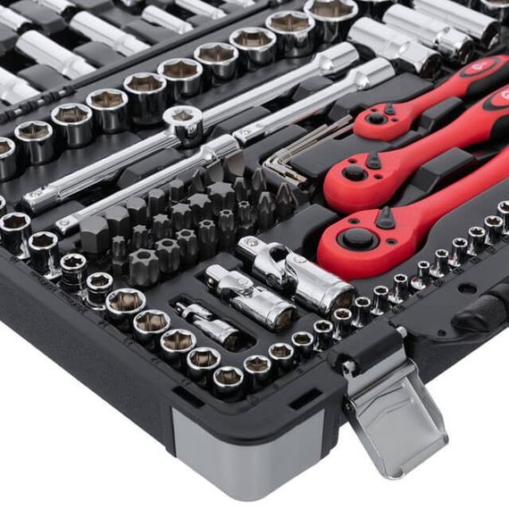 Професійний набір інструментів 1/4", 3/8", 1/2", 151 од., Cr-V INTERTOOL ET-7151 | Зображення 4