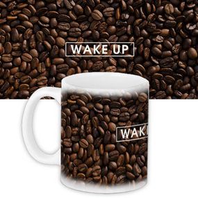 Чашка з принтом Wake up 330 мл (KR_ORG016)