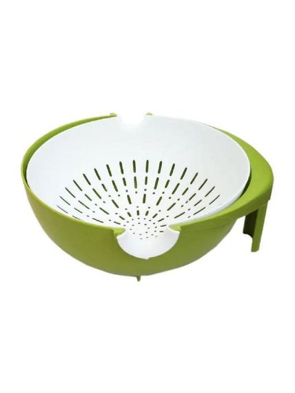 Універсальна миска – дуршлаг Mesh Strainer Drain Basket ∙ Господарський силіконовий кошик зі зливом 2в1 | Зображення 3