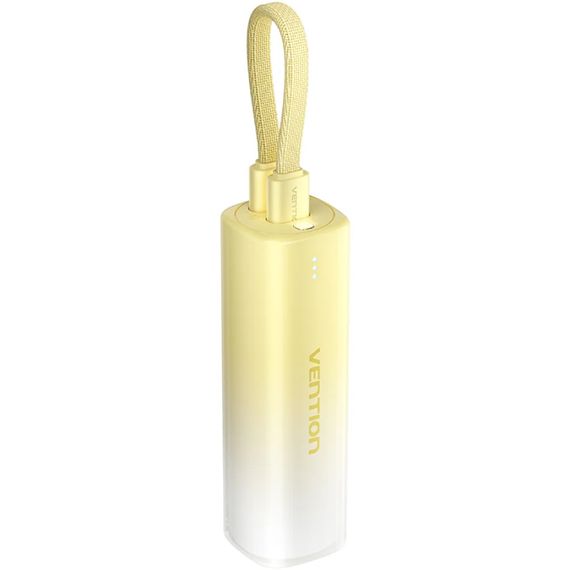 УМБ Vention 5000mAh 20W PD, USB-C In/Out, Lightning In/Out, with cable, Gradient Yellow | Зображення 3