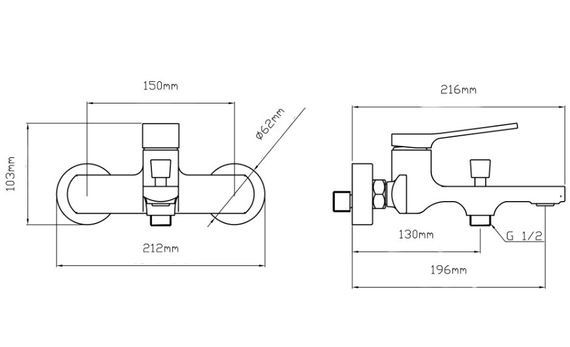 Змішувач для ванни Qtap Slavonice QTSLA259BLM45918 Black Matt | Зображення 5
