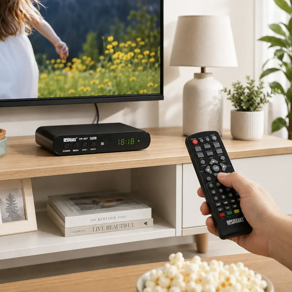 Цифровий TV тюнер Operasky OP-407 Full HD 1080p ефірний DVB-T2 ресивер Full HD з Wi-Fi та USB приставка з LED-дисплеєм | Зображення 4
