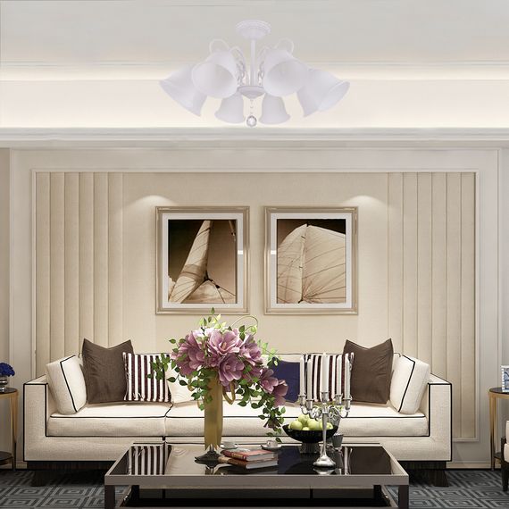 Люстра потолочная в спальню E27 60W WH (LK-686C/8) | Зображення 3