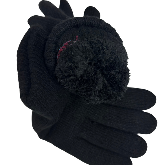 Рукавиці зимові в чорному кольорі з флісовим начосом чоловічі | Зображення 1