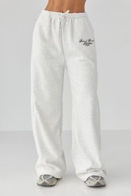 Утеплені спортивні штани з написом - світло-сірий цвет, S/M (є розміри)