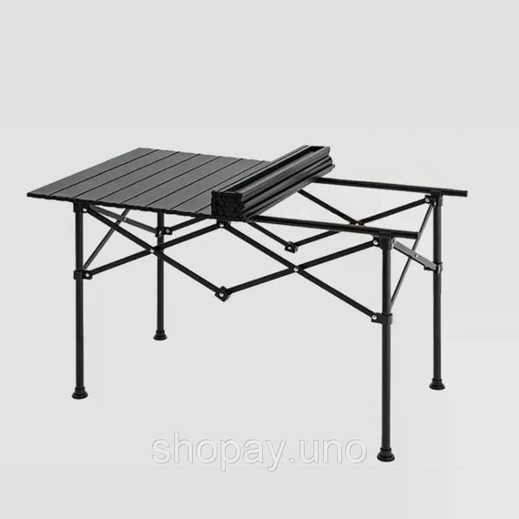 Складной туристический стол 120×55×50 см черный | Зображення 1