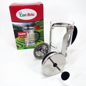 Стильный стеклянный заварочный чайник Con Brio CB-5535 350 мл, Стильный френч-пресс для чая и кофе PV-55