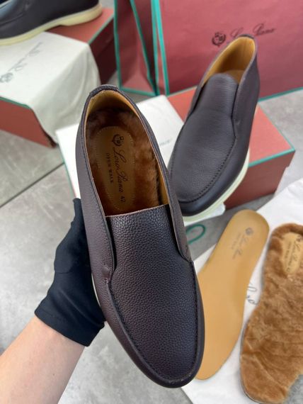 Лофери Loro Piana Open Walk коричневого кольору з натуральної шкіри ob406 | Зображення 1