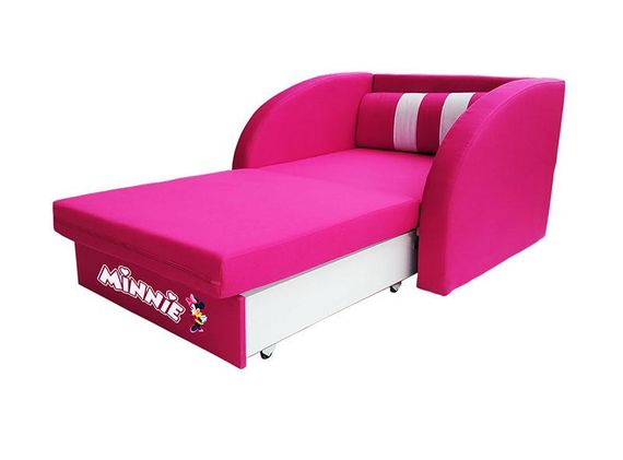 Детское раскладное кресло-кровать Smart SM 005 Minnie розовое, с ящиком для белья, для детей и подростков | Зображення 7