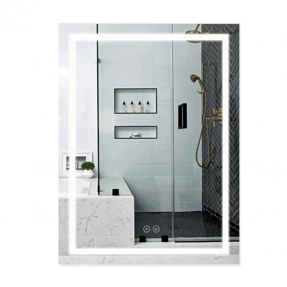 Дзеркало Qtap Mideya (MI1) 600х800 з LED-підсвіткою Touch, з антизапотіванням, димером QT2078F937W