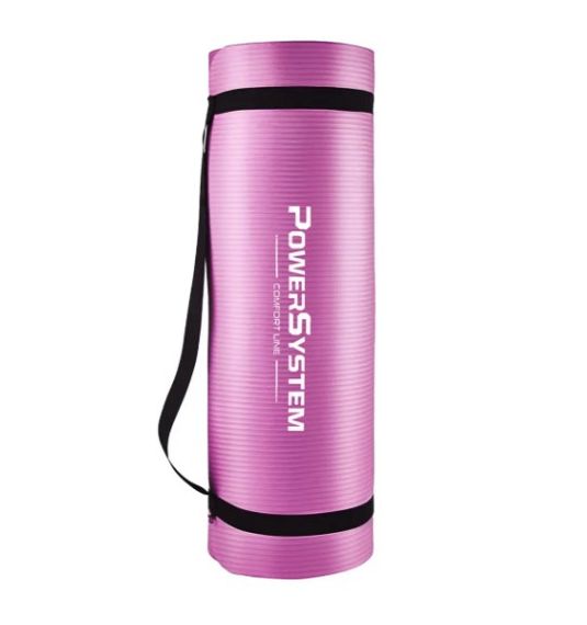 Килимок для йоги та фітнесу Power System PS-4017 NBR Fitness Yoga Mat Plus Pink (180х61х1) (PS-4017_Pink) | Зображення 9