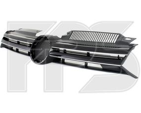 Решетка радиатора VW Golf VI '09-12 (кроме GTi) черная, открытая, с хром. молдингом (FPS) 5K0853651AJZLL