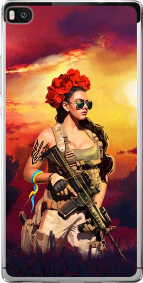 Чехол на Huawei Ascend P8 Украинка с оружием "5316u-123-17620"