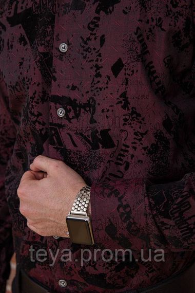 Рубашка мужская, цвет бордово-черный, размеры S, M, XL, L FA_003784 | Зображення 4