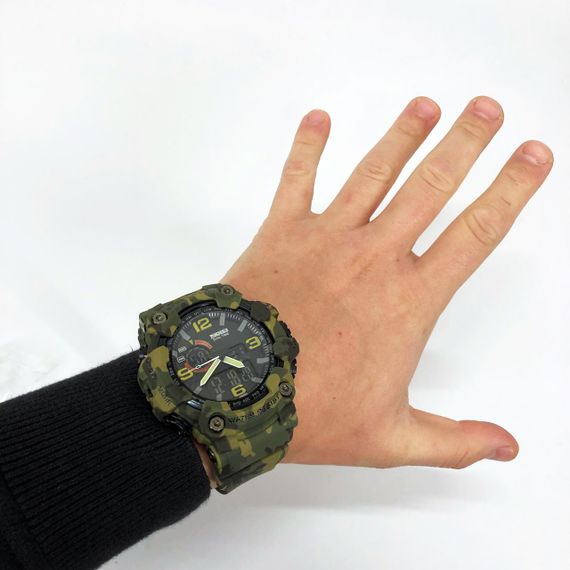 Годинник наручний чоловічий SKMEI 1520CMGN CAMO GREEN, годинник військовий чоловічий, для військовослужбовців. Колір: камуфляж | Зображення 6