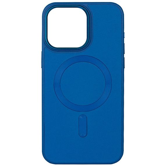 Шкіряний чохол Bonbon Leather Metal Style with MagSafe для Apple iPhone 14 (6.1") Синій / Indigo