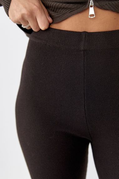 Жіночі трикотажні лосини - коричневий цвет, ONE SIZE (є розміри) | Зображення 3